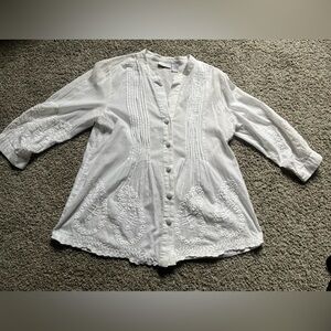 Soft surroundings embroidered top